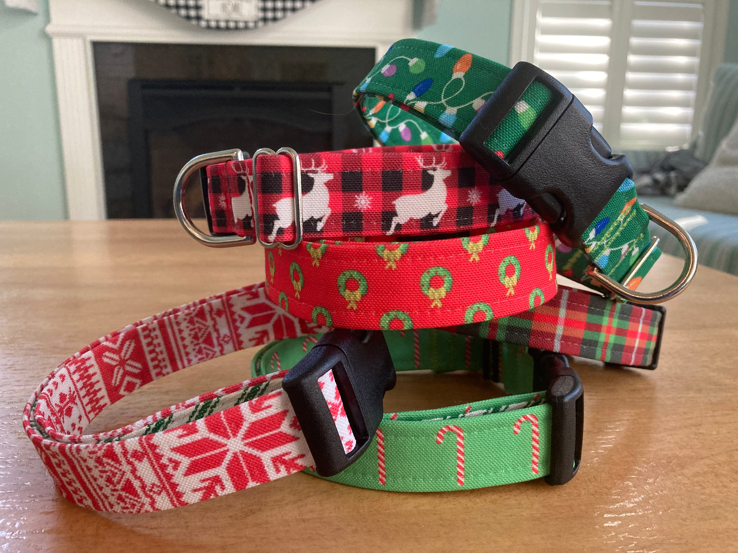 Holly Jolly Red Christmas Plaid Collar
